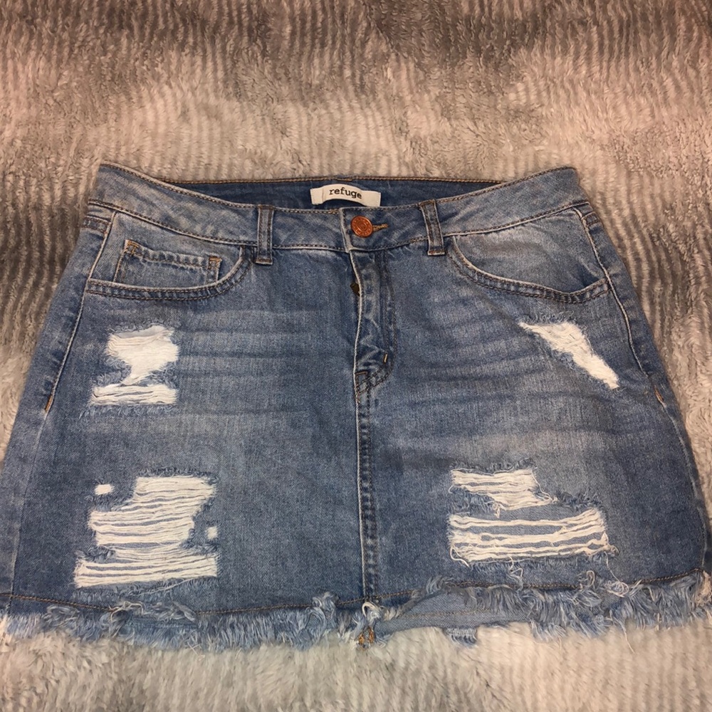 Refuge Mini Denim Skirt